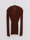 OUDE WAAG 25 Autumn and Winter Curved Ribbed Knit Cardigan OW-OW-25AW-KT01V1BR450-HZ Red Brown